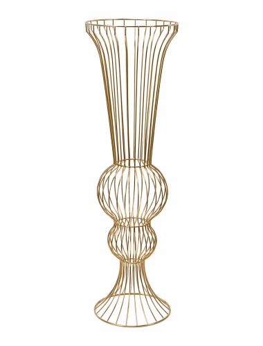 Wysoki metalowy wazon szkieletowy złoty 80 cm dekoracja na wesele