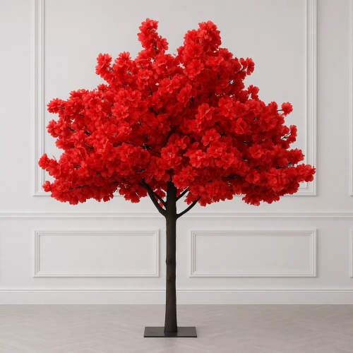 Sztuczne drzewko wiśni kwitnące czerwone 150 cm dekoracja restauracji