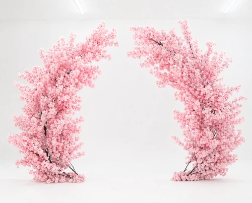 Łuk kwiatowy 2.5 m różowy dekoracja ślubna sztuczne kwiaty